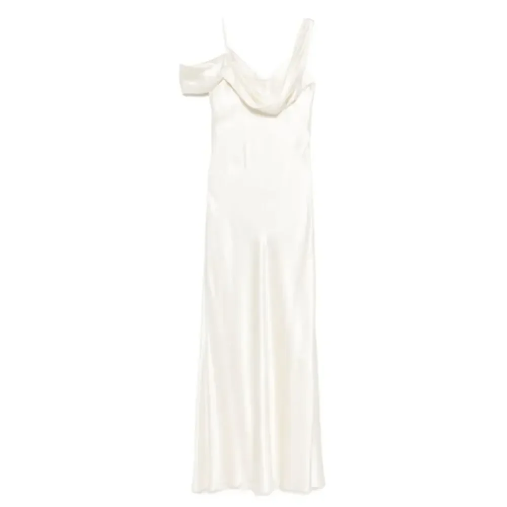 Reformation Ronda Ivory Silk One-Shoulder Maxi Dress 4 - Picture 8 of 8